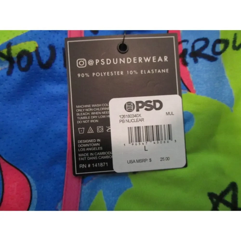 PSD Playboy Nuclear Neon Colors Men's Large Underwear Boxer Briefs